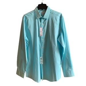 Slim Fit Bar III Blue Polka Dot Large, size 16-16.5‎ Dress Shirt Button Up